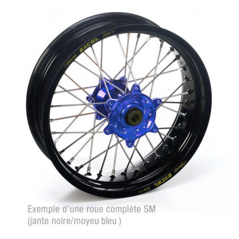 ROUE AVANT YZF/WRF 99-10 17X3.50X36T, JANTE NOIRE MOYEU BLEU