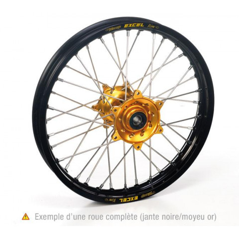 ROUE ARRIERE RM125 99-08 19x1,85x36T, JANTE NOIRE MOYEU OR