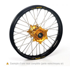 ROUE ARRIERE RM125 99-08 19x1,85x36T, JANTE NOIRE MOYEU OR