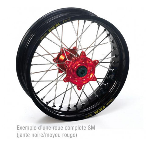 ROUE AVANT CR/CRF 95-10 17x3.50x36T, JANTE NOIRE MOYEU ROUGE