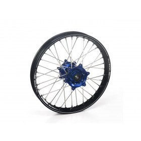 Roue arrière complète HAAN WHEELS 17x4.50x36T jante noir/moyeu bleu Sherco