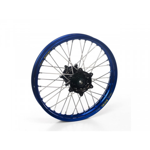 Roue avant complète HAAN WHEELS 21x1,60 jante bleu/moyeu noir Yamaha