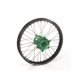 Roue arrière complète HAAN WHEELS 18x1,85 jante noir/moyeu bleu Kawasaki KX250F