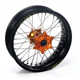 ROUE ARRIERE HAAN WHEELS 17X5,00X36T JANTE NOIRE/MOYEU ORANGE KTM SX/SX-F 125 et +