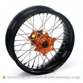 ROUE AR SX/EXC 95-10 17x5.00x36T JANTE NOIRE MOYEU ORANGE