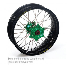 ROUE ARRIERE KX/KXF 03-10 17x4.50x36T, JANTE NOIRE MOYEU VERT