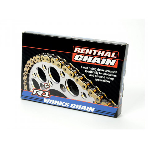 Chaîne de transmission RENTHAL 520 R1 Works 118 maillons or/noir 