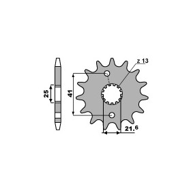 Pignon 13 dents PBR chaîne 520 Aprilia 250 RS