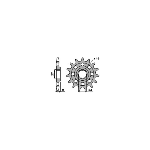 Pignon PBR 17 dents chaine 520 Suzuki GSX-R1000