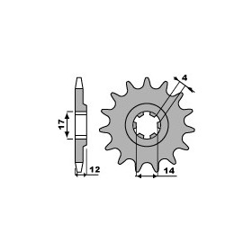 Pignon standard PBR 14 dents chaîne 428 Aprilia RS4 125