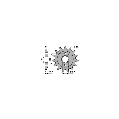 Pignon PBR 14 dents acier type 2067 pas 520 Honda 