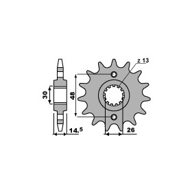 Pignon PBR 16 dents acier type 2047 pas 525 Honda 