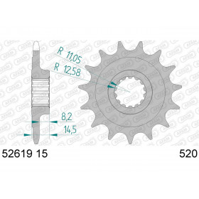 Pignon AFAM 15 dents type 52619 pas 520 acier Ducati 821 Monster 