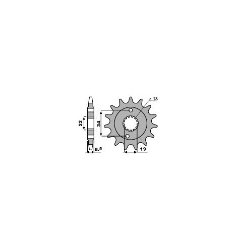 Pignon PBR 15 dents acier type 2276 pas 520