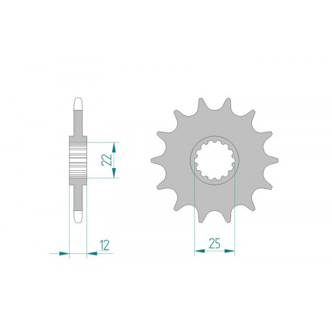 Pignon AFAM 12 dents acier anti-boue type 94313 pas 520 GAS-GAS  EC 300