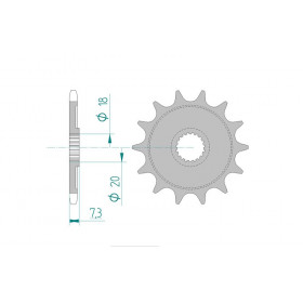 Pignon AFAM 13 dents acier anti-boue type 20206 pas 520 HM-HONDA 125 CRE