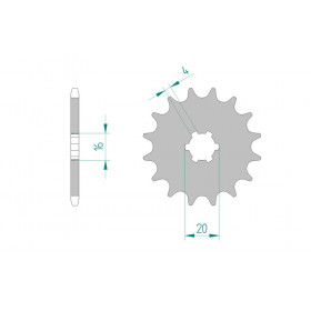 Pignon AFAM 13 dents acier anti-boue type 30100 pas 420 