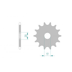 Pignon AFAM 13 dents acier anti-boue type 21203 pas 520 GAS-GAS EC 125