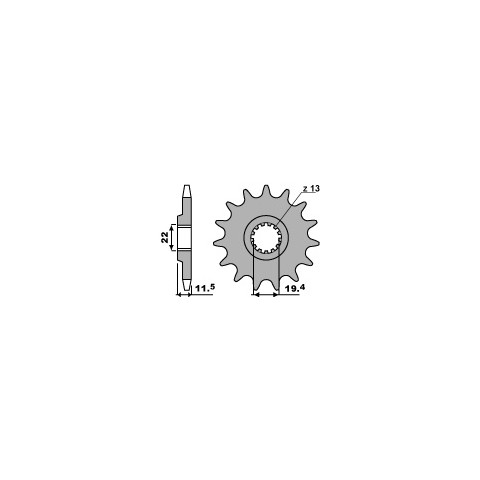 Pignon PBR 14 dents acier standard pas 428 type 4101