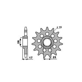 Pignon 15 dents PBR chaîne 520 Ducati 899 Panigale