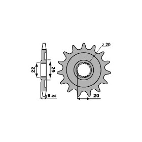 Pignon 13 dents PBR chaîne 520 Kawasaki KX250F 