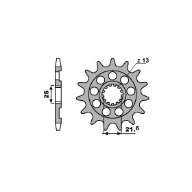 Pignon 13 dents PBR chaîne 520 Kawasaki KX450F