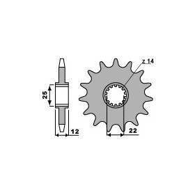 Pignon 13 dents PBR chaîne 520 Gas Gas EC250-300- 400-450