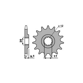 Pignon 12 dents PBR chaîne 428 KTM 50 EXC 