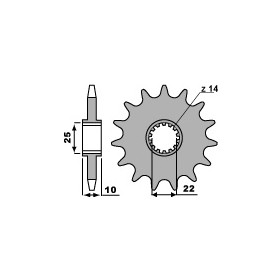 Pignon 13 dents PBR chaine 520 TM 250-300-400-450