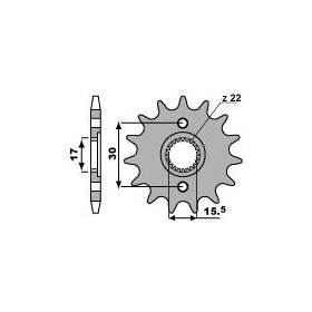 Pignon 15 dents PBR chaîne 428 HONDA CR80R