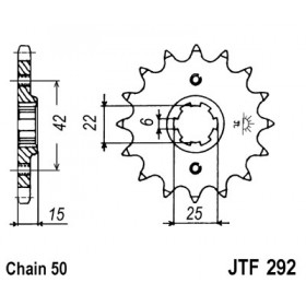 Pignon JT SPROCKETS 16 dents acier pas 525 type 292