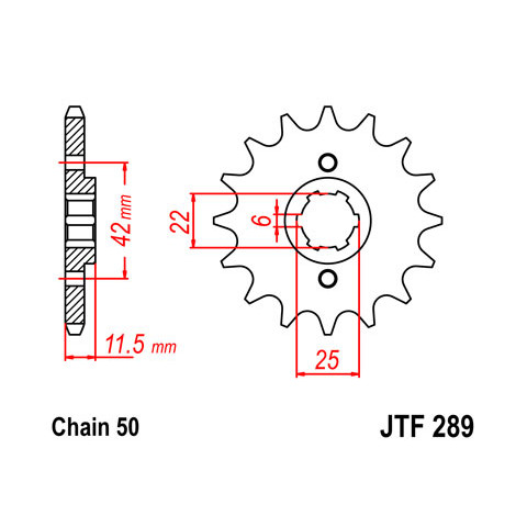 Pignon JT SPROCKETS 15 dents acier pas 530 type 289