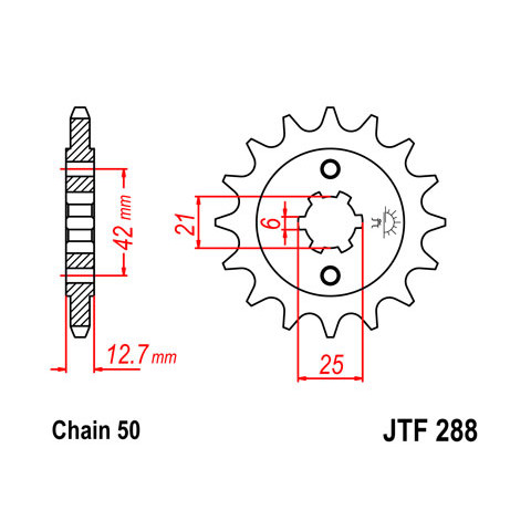 Pignon JT SPROCKETS 17 dents acier pas 530 type 288