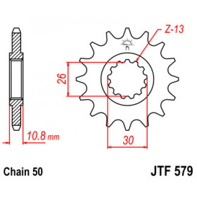 Pignon JT SPROCKETS 15 dents acier pas 530 type 579