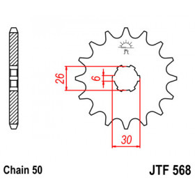 Pignon JT SPROCKETS 17 dents acier pas 530 type 568