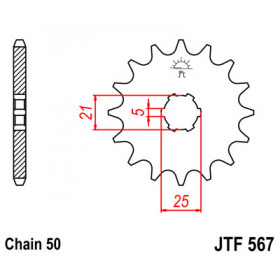 Pignon JT SPROCKETS 17 dents acier pas 530 type 567