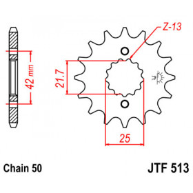 Pignon JT SPROCKETS 17 dents acier pas 530 type 513