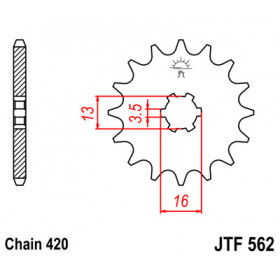 Pignon JT SPROCKETS 10 dents acier pas 420 type 562