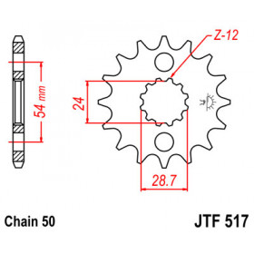 Pignon JT SPROCKETS 18 dents acier pas 630 type 517