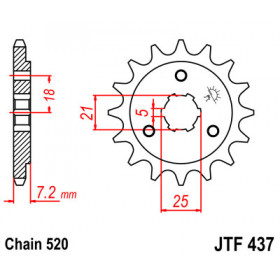 Pignon JT SPROCKETS 16 dents acier pas 520 type 437 Suzuki