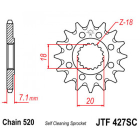 Pignon JT SPROCKETS 12 dents acier pas 520 type 427 Suzuki