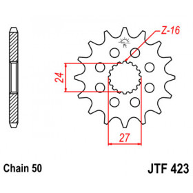 Pignon JT SPROCKETS 18 dents acier pas 530 type 423