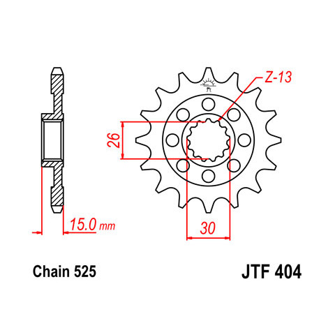 Pignon JT SPROCKETS 17 dents acier pas 525 type 404 BMW S1000RR