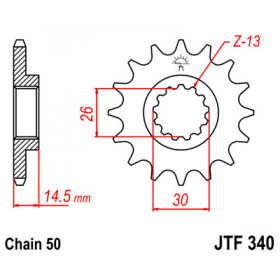 Pignon JT SPROCKETS 18 dents acier pas 530 type 340