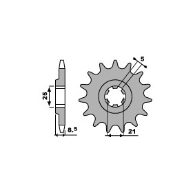 Pignon 13 dents PBR chaîne 520 Husqvarna CR250 