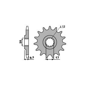 Pignon 12 dents PBR chaîne 420 KTM SX60-65