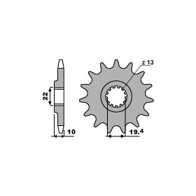 Pignon 13 dents PBR chaîne 520 SUZUKI RM250