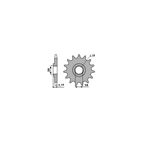 Pignon 12 dents PBR chaîne 520 SUZUKI RM125 