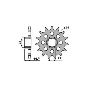 Pignon 14 dents PBR chaîne 520 DUCATI 1098