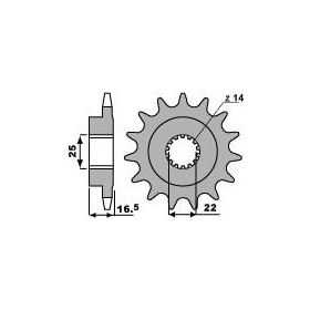 Pignon 14 dents PBR chaîne 525 DUCATI 1098